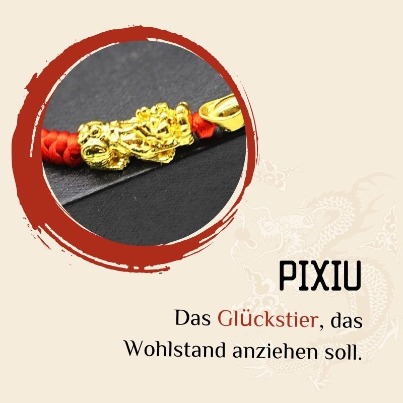 Doppelter Pixiu Barren & rotes GlĂŒcksarmband - Bracelet - TaoTempel