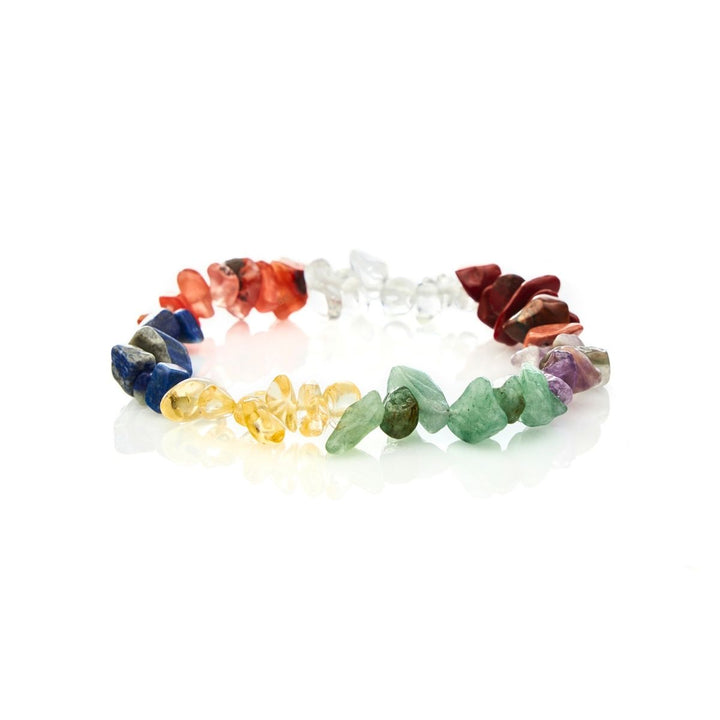 7 Chakra Unbearbeitetes Kristall Armband - Bracelet - TaoTempel