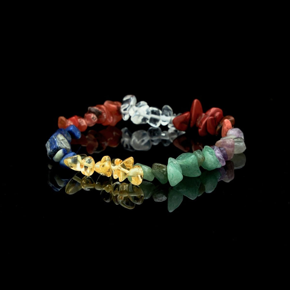 7 Chakra Unbearbeitetes Kristall Armband - Bracelet - TaoTempel