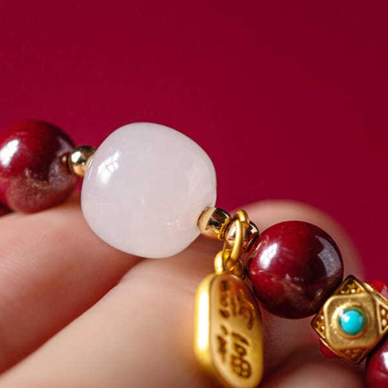 Glücksarmband aus rotem Zinnober - Bracelet - TaoTempel