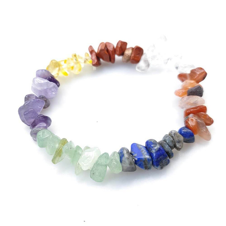 7 Chakra Unbearbeitetes Kristall Armband - Bracelet - TaoTempel