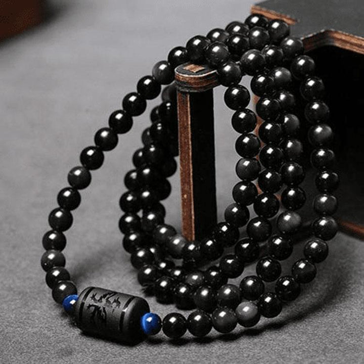 Drachen und Phoenix Obsidian Wickelarmband - Ehrlichkeit & Unendliche Liebe - Bracelet - TaoTempel