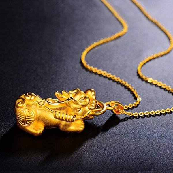 Goldene Pixiu Halskette Pixiu AnhÀnger - Necklace - TaoTempel