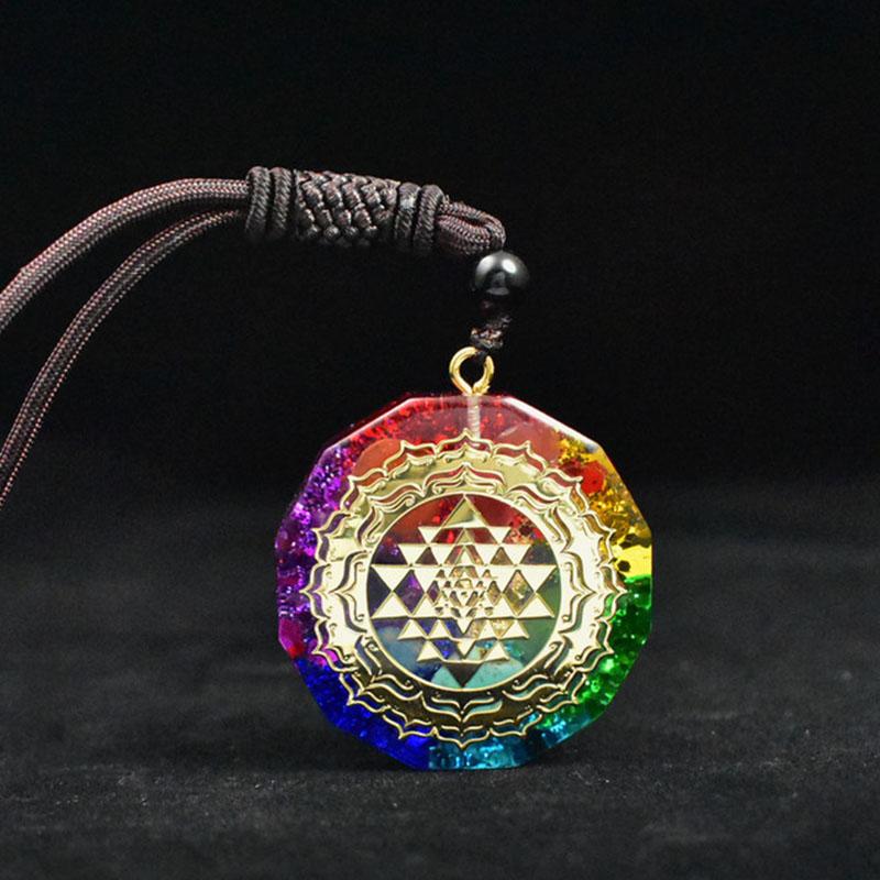 7 Chakra Orgonit Anhänger Halskette - Schutz & Balance - Necklace - TaoTempel