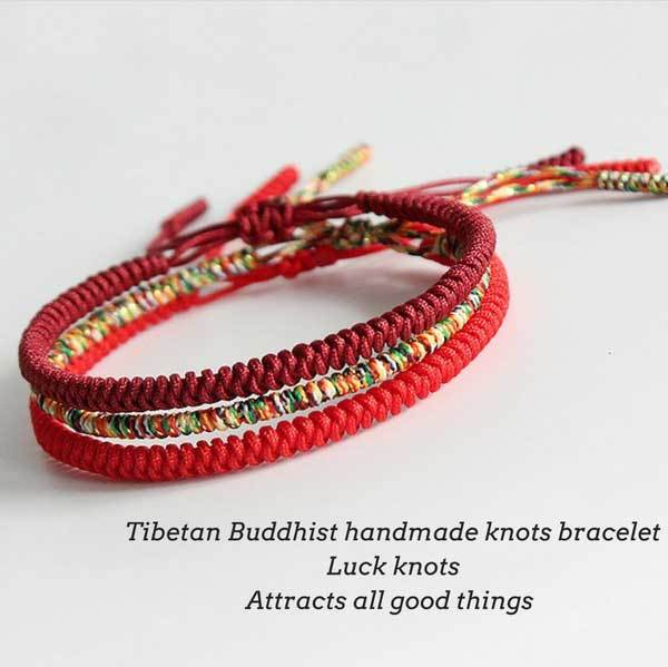 Tibetisches Buddhistisches Knoten Glücksarmband - Bracelet - TaoTempel