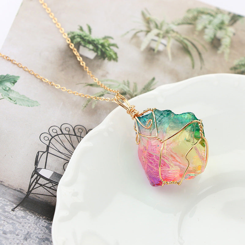 Wassermelone Turmalin Halskette - Necklace - TaoTempel