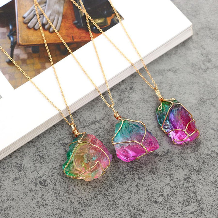 Wassermelone Turmalin Halskette - Necklace - TaoTempel