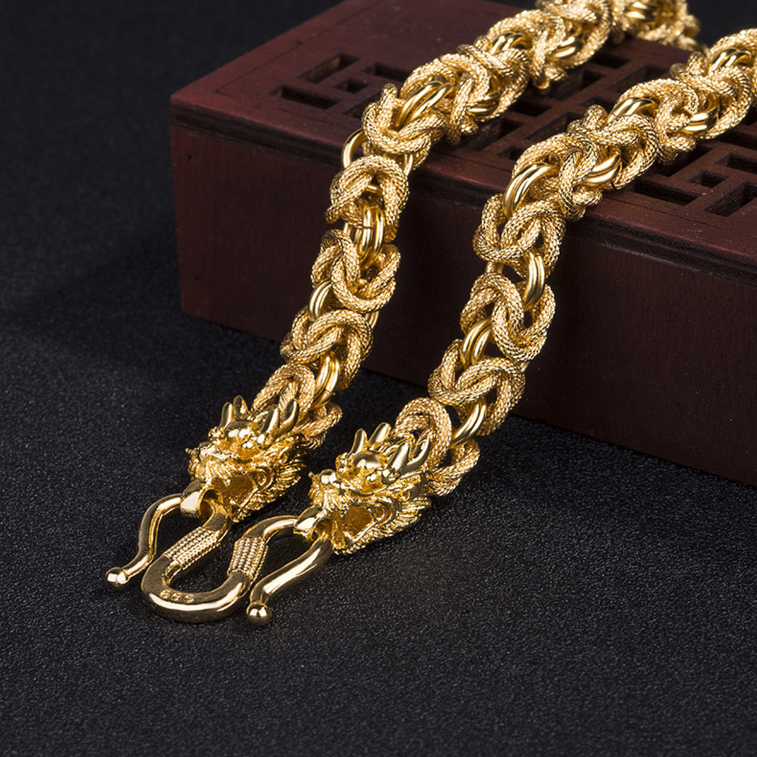 Ewiger Drache Gliederkette - Gold - Necklace - TaoTempel