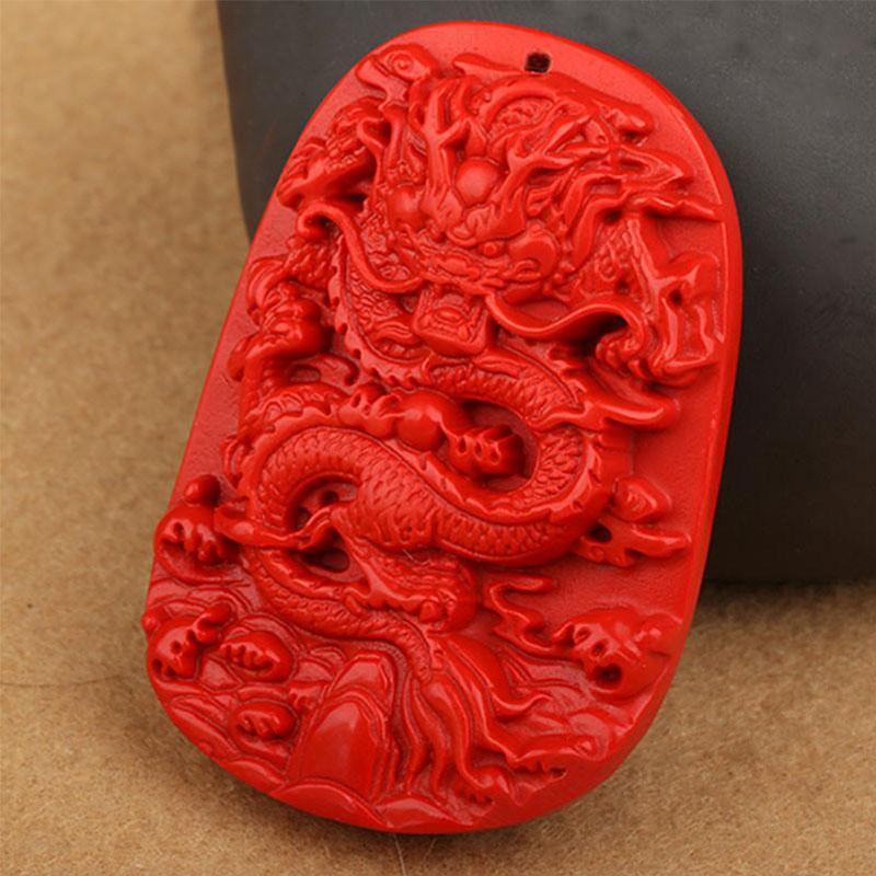 Roter Zinnober Drachen Halskette - Glück & Wohlstand - Necklace - TaoTempel