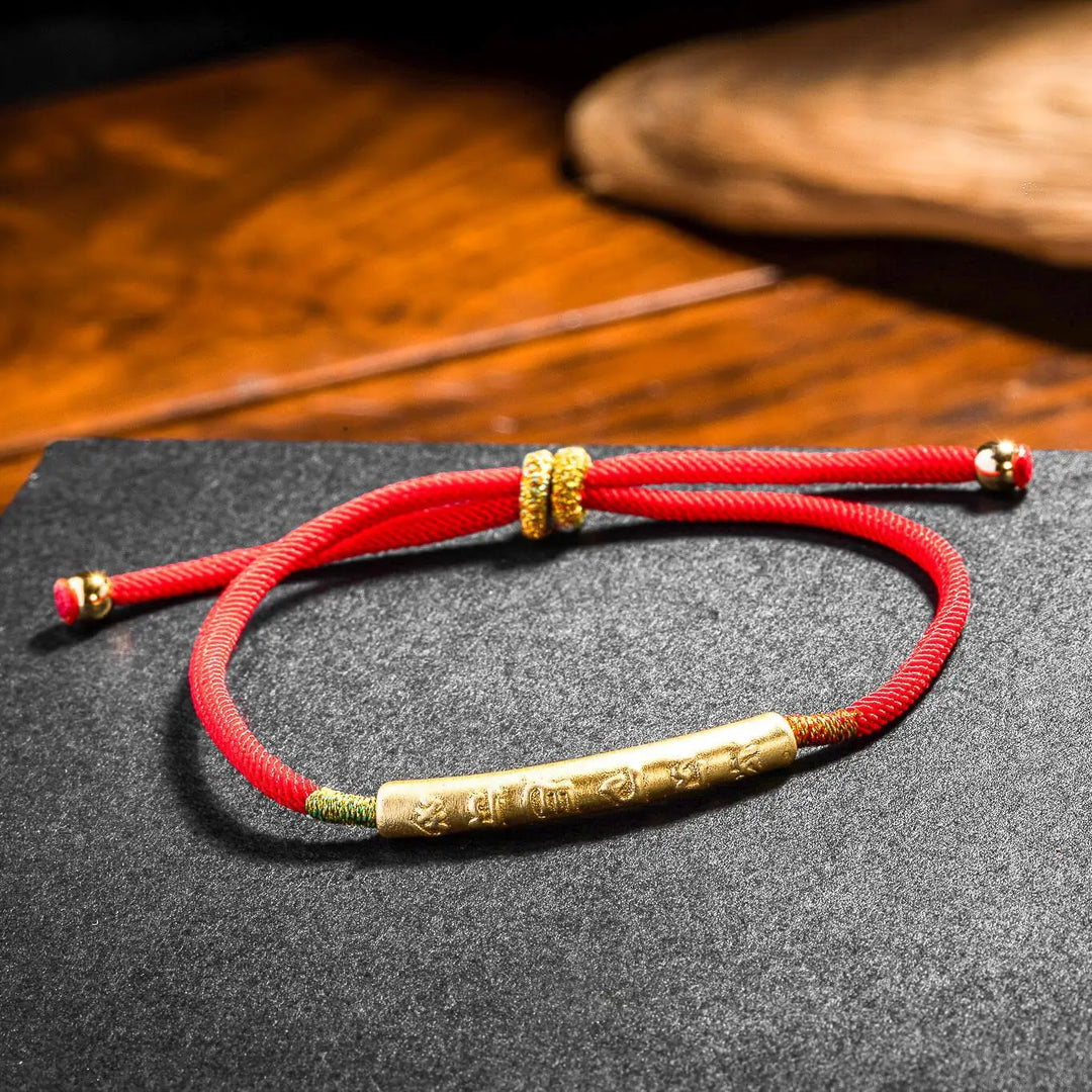 Rotes Tibet Armband Buddhistisch - kräftiger Glücksbringer - Bracelet - TaoTempel