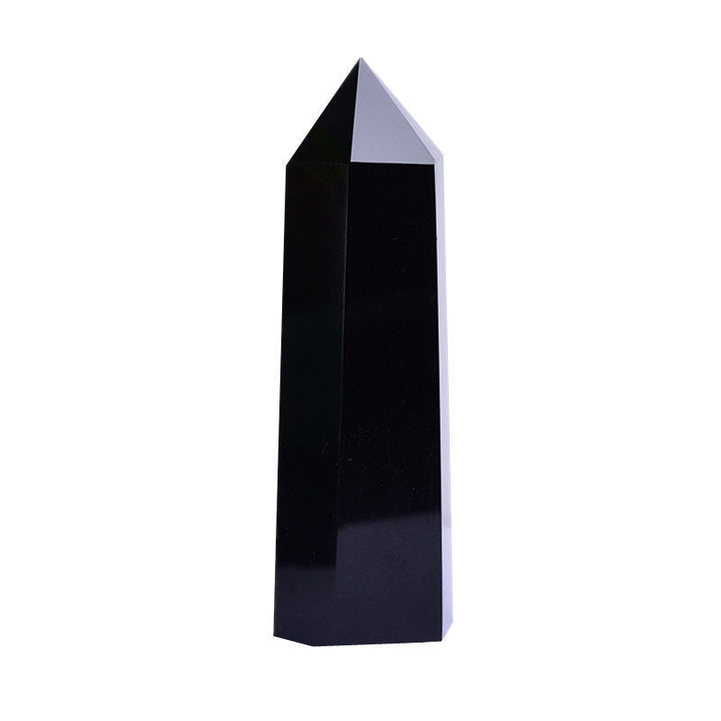 Schwarzer Obsidian Heilkristall Obelisk - Schutz Kristall - Stones & Crystals - TaoTempel