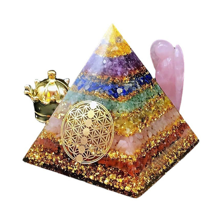 Sieben Chakra Heilende Orgon Pyramide - Home Decor - TaoTempel