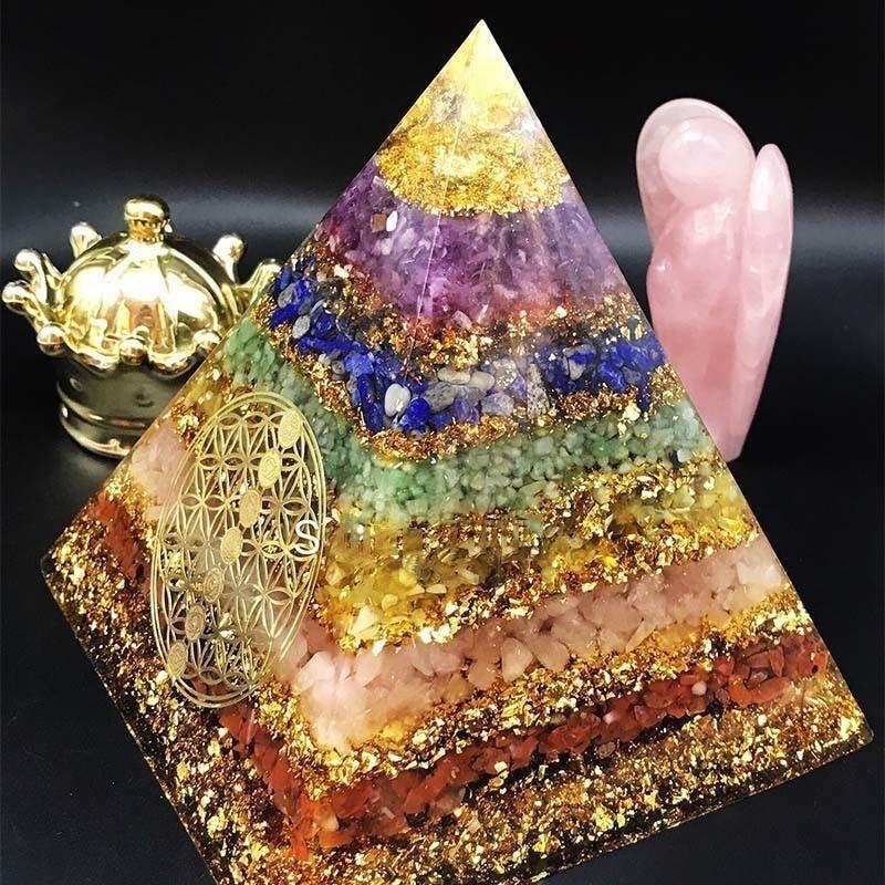 Sieben Chakra Heilende Orgon Pyramide - Home Decor - TaoTempel