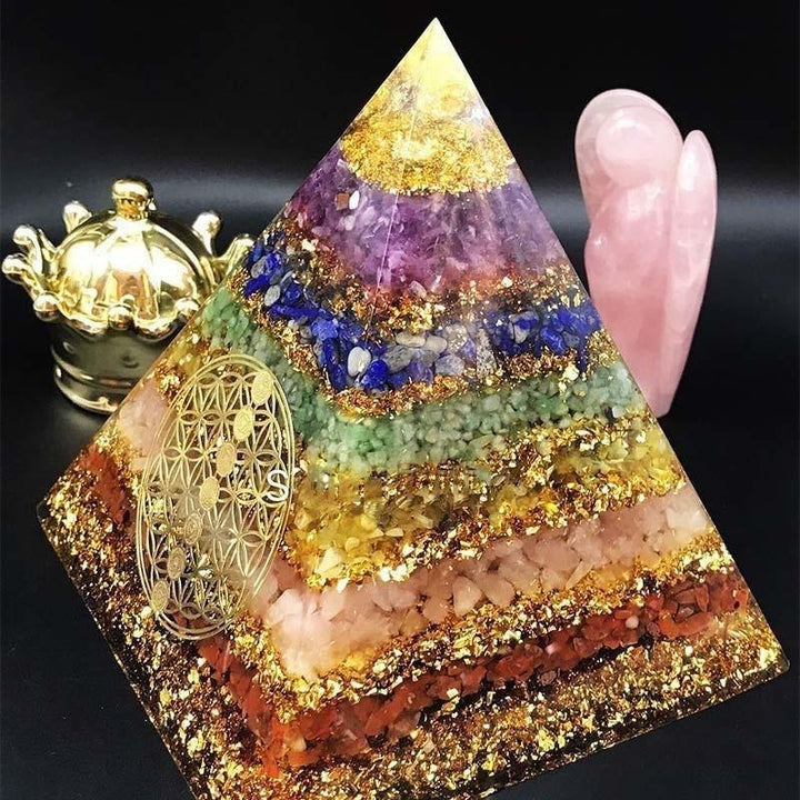 Sieben Chakra Heilende Orgon Pyramide - Home Decor - TaoTempel
