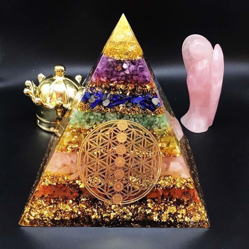 Sieben Chakra Heilende Orgon Pyramide - Home Decor - TaoTempel