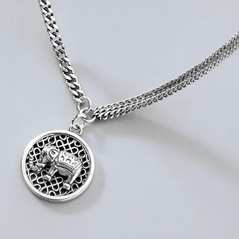 Silberne Elefanten Halskette - Glücksbringer - Necklace - TaoTempel