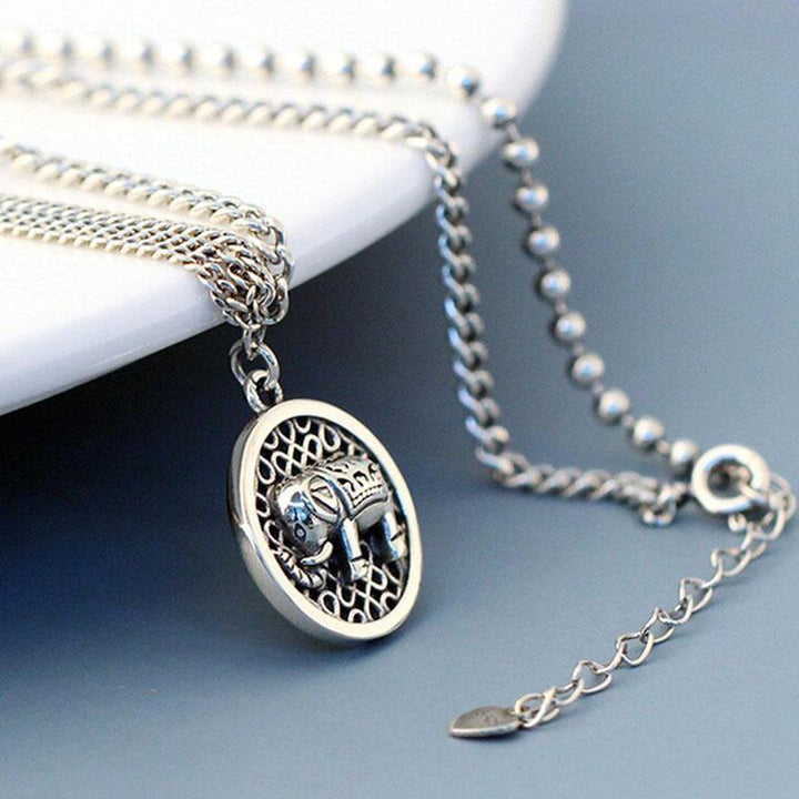 Silberne Elefanten Halskette - Glücksbringer - Necklace - TaoTempel