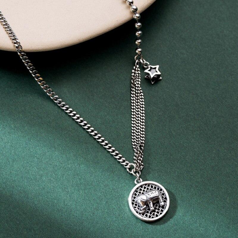 Silberne Elefanten Halskette - Glücksbringer - Necklace - TaoTempel