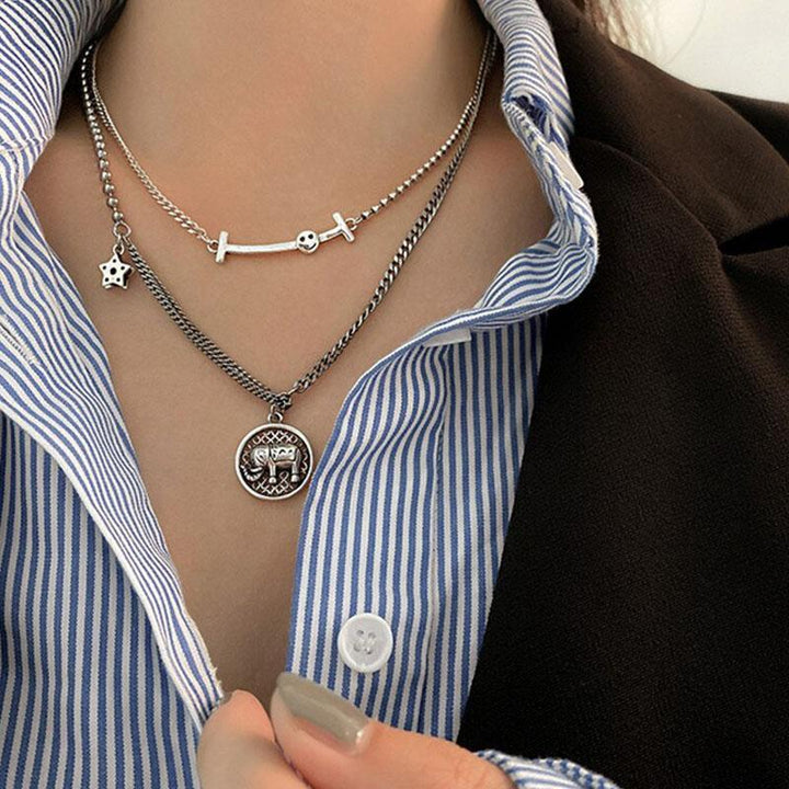 Silberne Elefanten Halskette - Glücksbringer - Necklace - TaoTempel