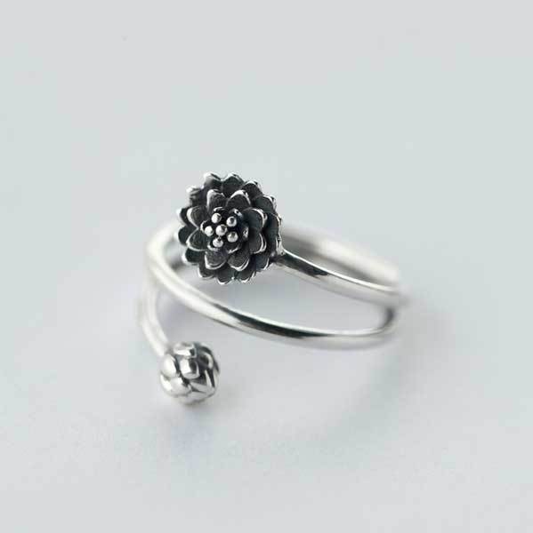 Silberner Lotus Ring - Ring - TaoTempel