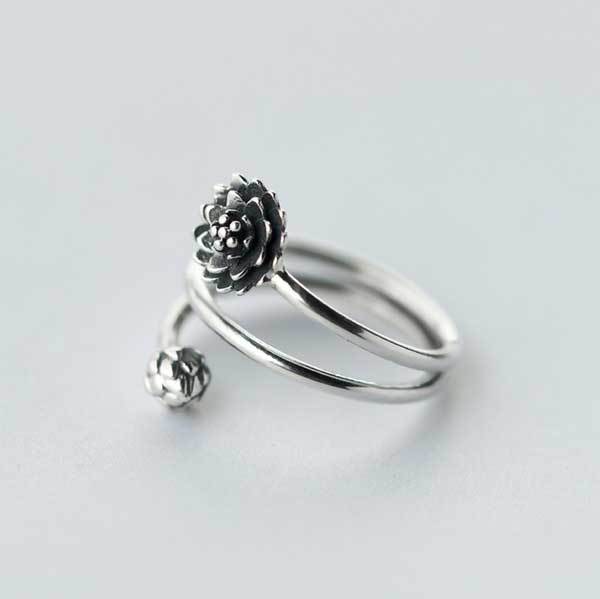 Silberner Lotus Ring - Ring - TaoTempel