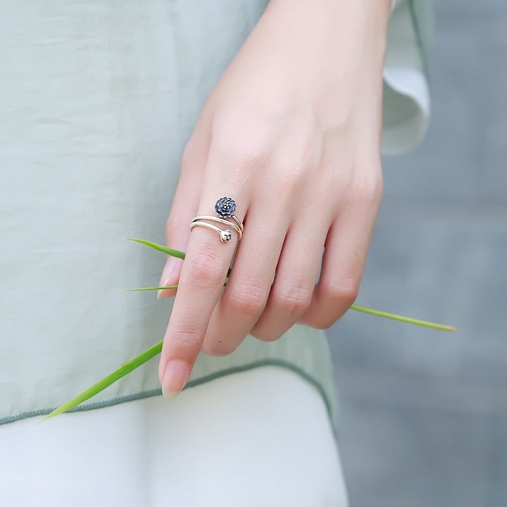Silberner Lotus Ring - Ring - TaoTempel