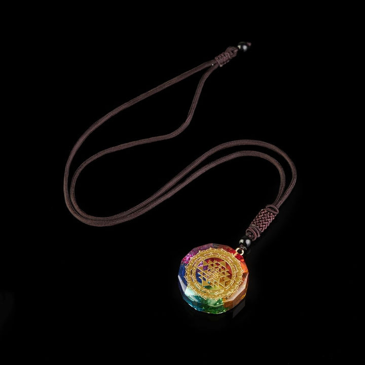 7 Chakra Orgonit Anhänger Halskette - Schutz & Balance - Necklace - TaoTempel