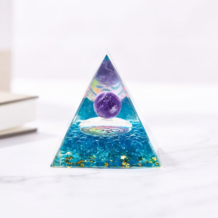 Amethyst Orgonit Pyramide - Orgon Energie Generator - Home Decor - TaoTempel