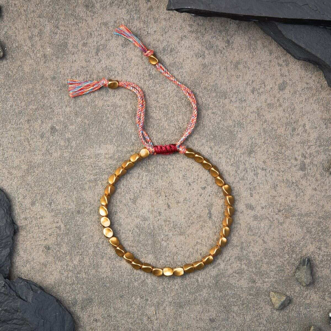 Handgefertigtes tibetisches Kupferperlenarmband - Bracelet - TaoTempel