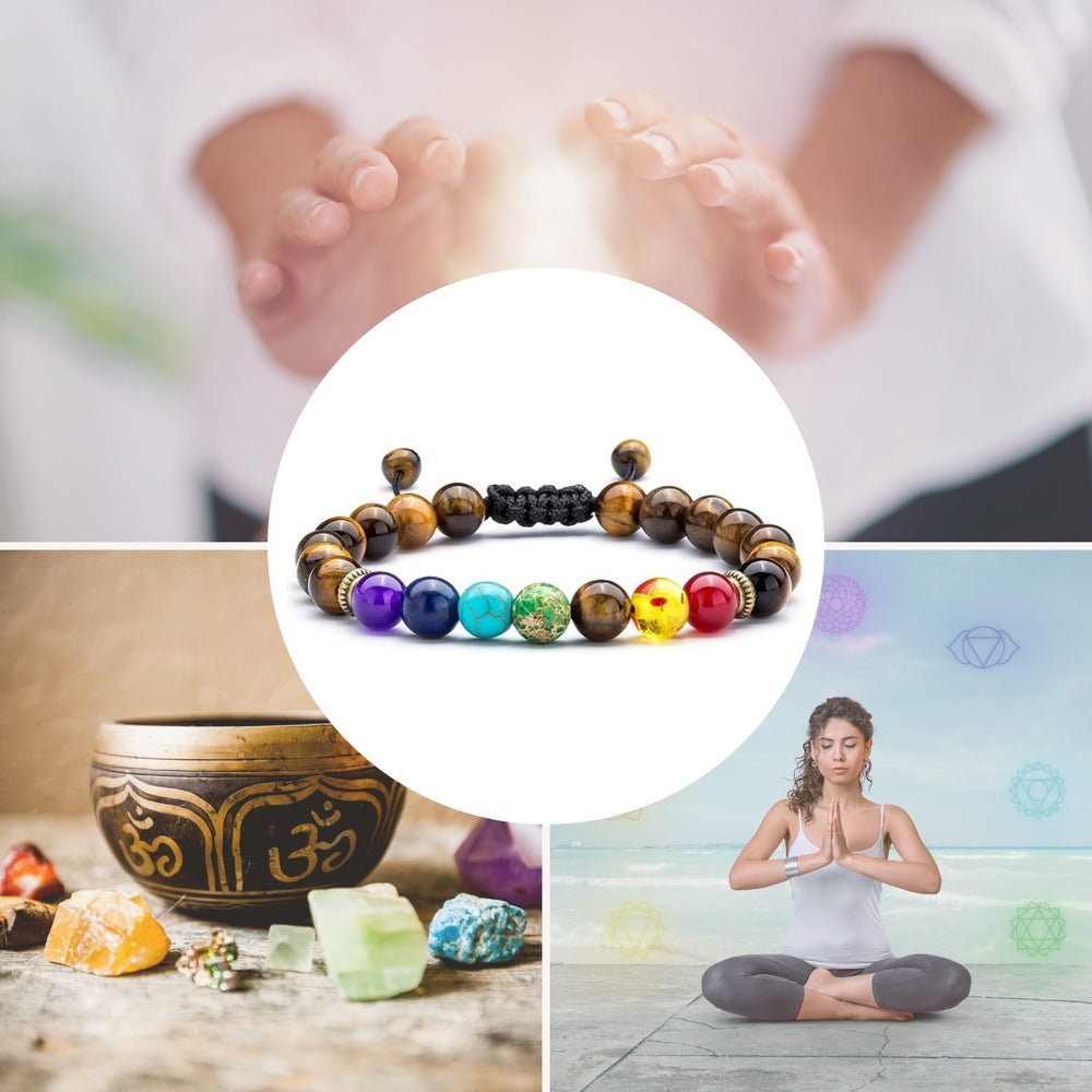 Tigerauge Chakra Armband - Für Gesundheit, Schutz & Gleichgewicht - Bracelet - TaoTempel