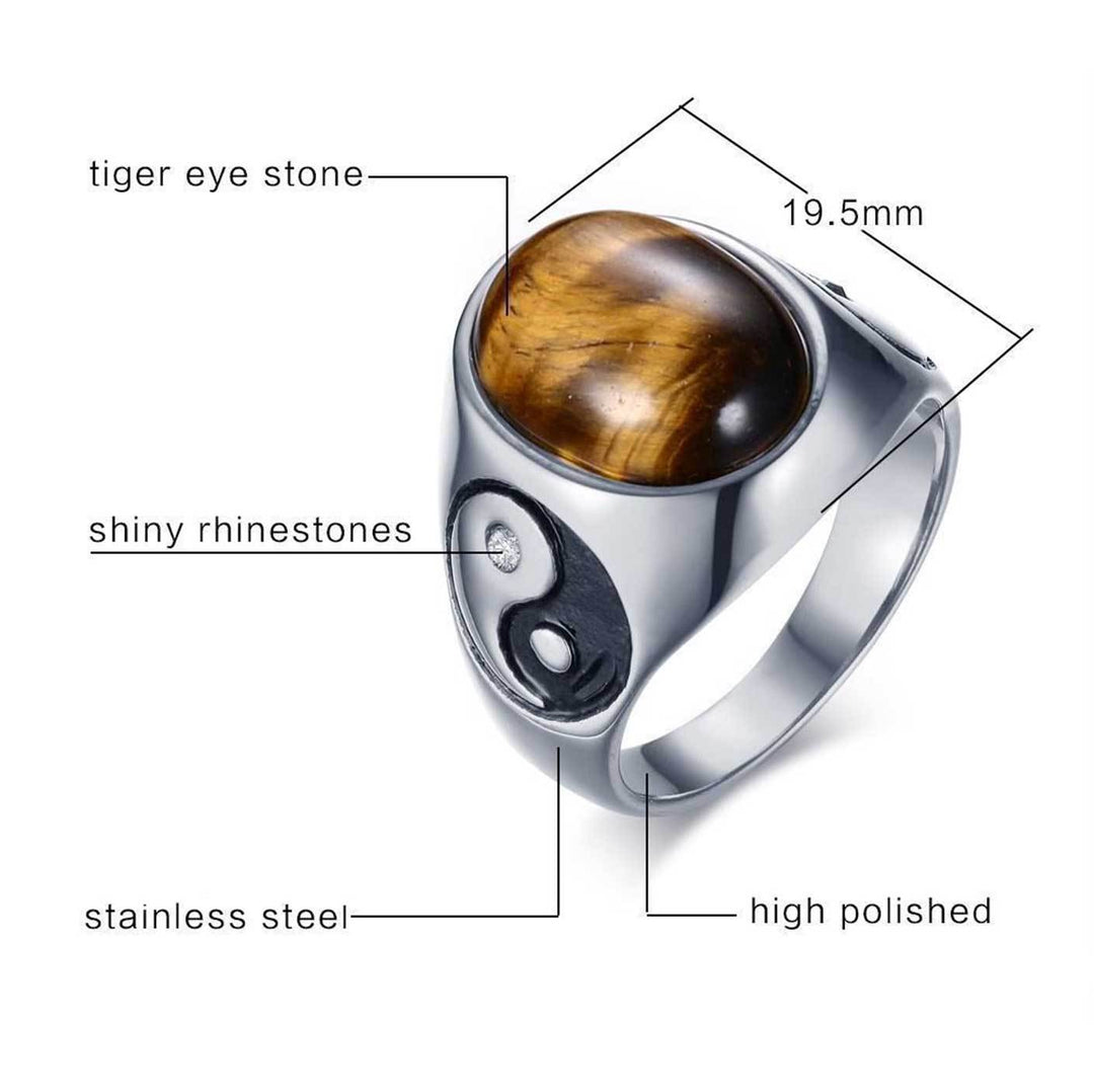 Yin Yang Schutzring aus Tigerauge - Ring - TaoTempel