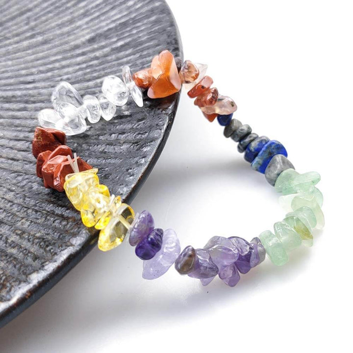 7 Chakra Unbearbeitetes Kristall Armband - Bracelet - TaoTempel