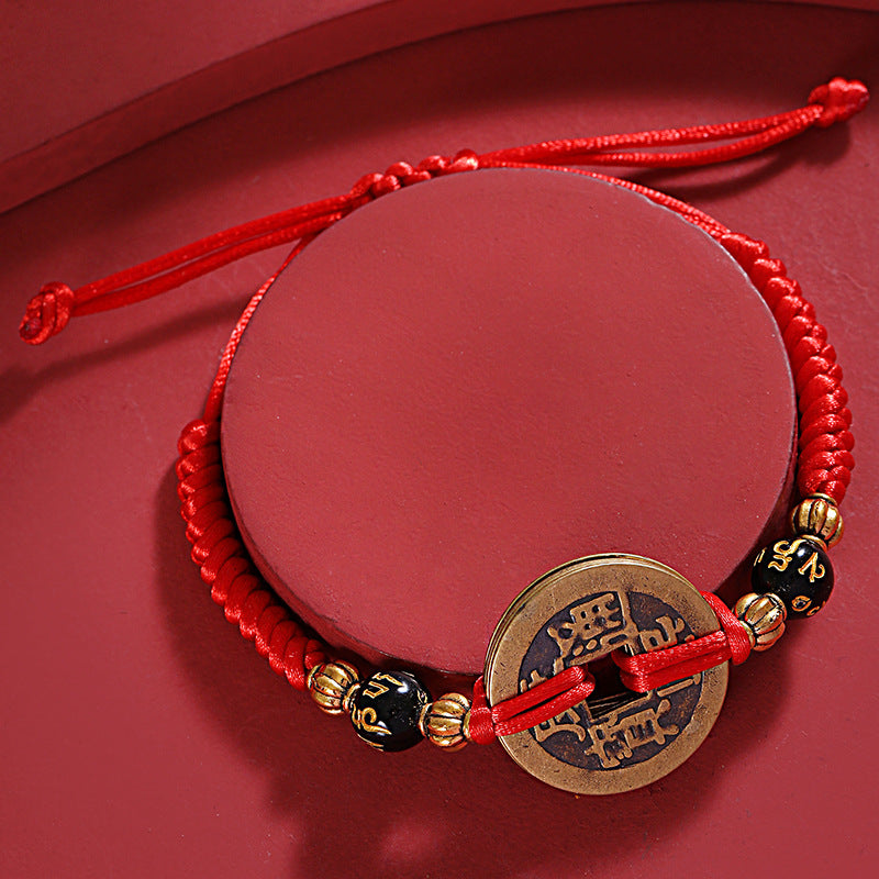Armband mit Chinesischen Glücksmünzen - Feng Shui Kaisermünzen - Bracelet - TaoTempel