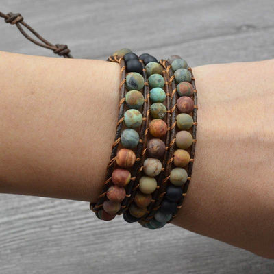 Ausgeglichenes Leben Achat Boho Armband - Bracelet - TaoTempel