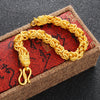 Doppelköpfiges Goldenes Drachen Armband - Bracelet - TaoTempel