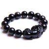 Obsidian Perlen Armband mit Pixiu - Schutz des Wohlstands - Bracelet - TaoTempel