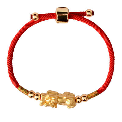 Rotes Kordelarmband mit Piyao-Anhänger - Bracelet - TaoTempel