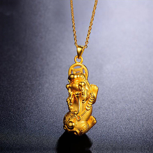 Goldene Pixiu Halskette Pixiu Anhänger - Necklace - TaoTempel