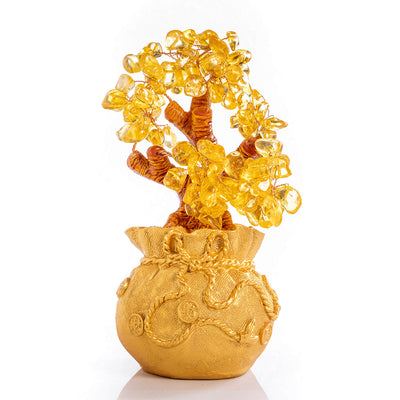 Citrin Geldbaum Schmuckstein Ornament - Feng Shui für Wohlstand - Home Decor - TaoTempel