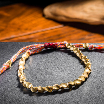 Handgefertigtes tibetisches Kupferperlenarmband - Bracelet - TaoTempel