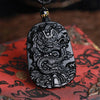 Natürliche Schwarze Obsidian Drachen Halskette - Schutz, Glück & Erfolg - Necklace - TaoTempel