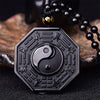 Obsidian Yin und Yang Halskette - Bagua Anhänger - Necklace - TaoTempel