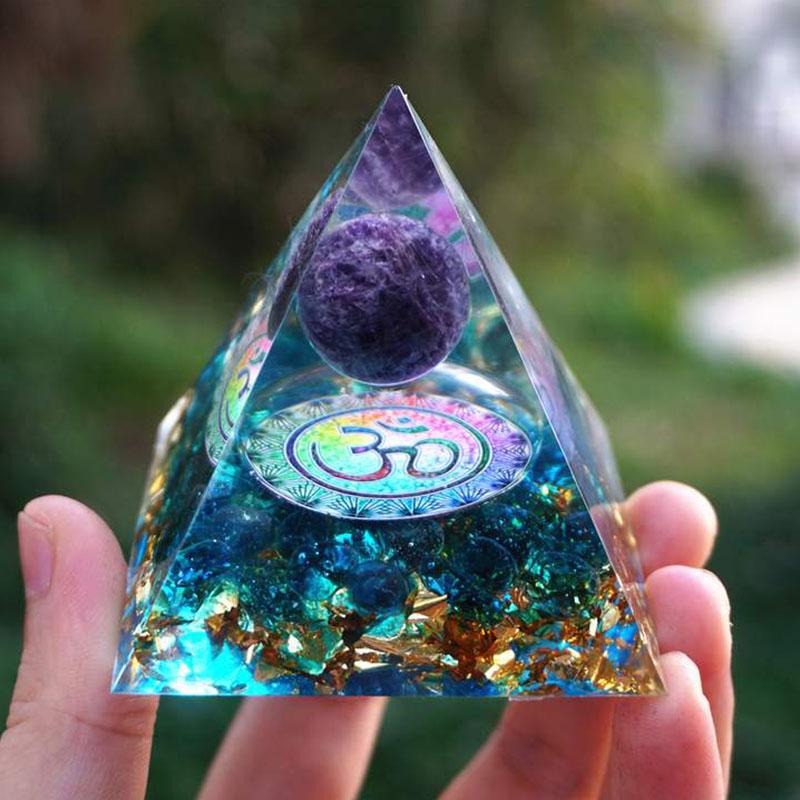 Amethyst Orgonit Pyramide - Orgon Energie Generator - Home Decor - TaoTempel