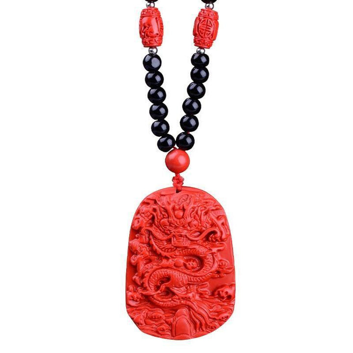 Roter Zinnober Drachen Halskette - Glück & Wohlstand - Necklace - TaoTempel