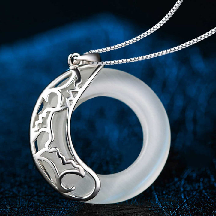 Drachen und Phönix Paar Halskette - Obsidian & Opal Anhänger zum Schutz - Necklace - TaoTempel