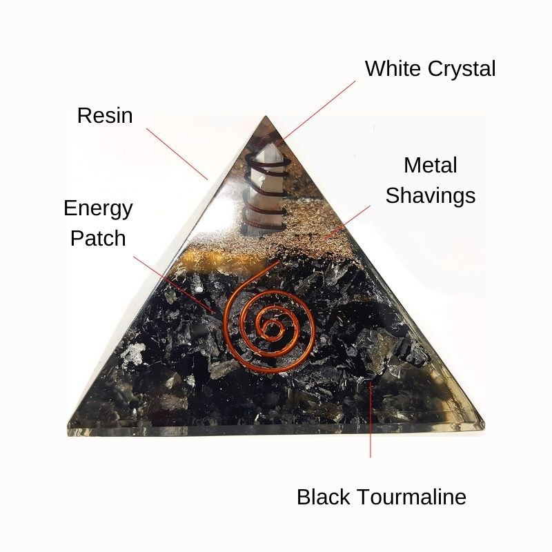 Schwarze Turmalin Orgon Schutz Pyramide - Home Decor - TaoTempel