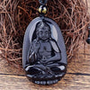 Schwarzer Obsidian Buddha Halskette - Schutz & Mut - Necklace - TaoTempel