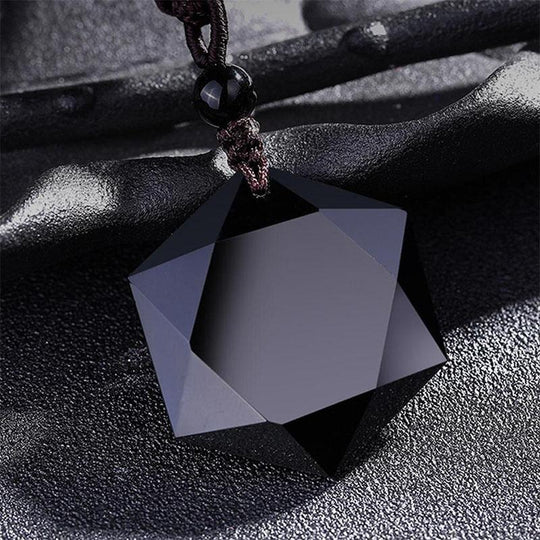 Schwarzer Obsidian Anhänger – Runde Schnalle Für Heilung, Reiki & Schutz Als Halskette