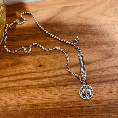 Silberne Elefanten Halskette - Glücksbringer - Necklace - TaoTempel