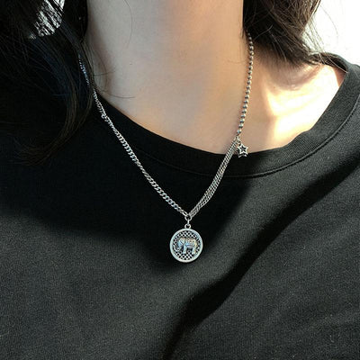 Silberne Elefanten Halskette - Glücksbringer - Necklace - TaoTempel